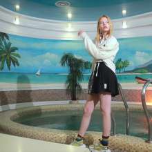Wet Live Team: Modeling Full Soaking in a School Outfit without a Bra