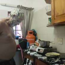 OnlyErotic_69: Naughty Naked Chef Punished with Custard Pies and Batter