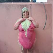 Darkabyss445: Pink Swimsuit Filling with Slime