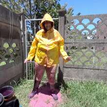Darkabyss445: Sexy Rainwear and Fishnets Getting Gunged