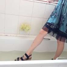 Thefetishgirl: Soaking Wet Dress and Heels