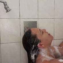 Darkabyss445: Soapy Suds Close up Hair Washing