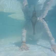 Darkabyss445: Submerged Underwater in White Blouse