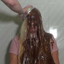 Big_Tits_Gunge: The Cute Cleaner Gets Chocolate and Custard Pies
