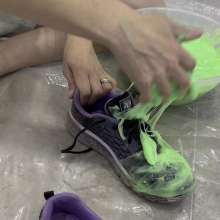 Wamgirlx: Trashing Sneakers (Trainers) with Super Sticky Slime