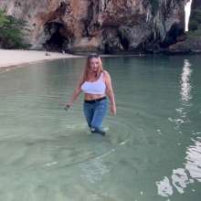 Wet_look_elena: Walk and Swim in the Warm Thai Sea