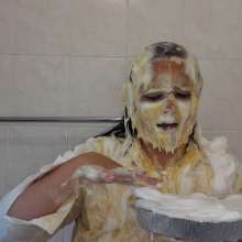 Darkabyss445: White Blouse Messed with Custard Cream Pies