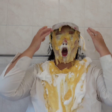 Darkabyss445: White Blouse Messed with Custard Cream Pies