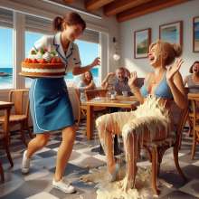 PieForPedro: Cake sitting on the coast