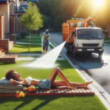 Bobographer: Sunbathing on the lawn