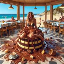 PieForPedro: Cake sitting on the coast
