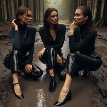 carlosstf33: Wet and muddy Shoes--nude, pantyhosed or stockinged legs