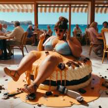 PieForPedro: Cake sitting on the coast