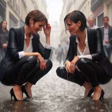 carlosstf33: Wet and muddy Shoes--nude, pantyhosed or stockinged legs