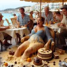 PieForPedro: Cake sitting on the coast