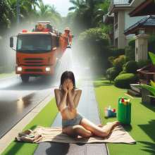 Bobographer: Sunbathing on the lawn