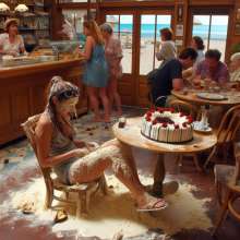 PieForPedro: Cake sitting on the coast