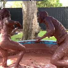 Messygirl: Jani Vs Zoey Mud Wrestling
