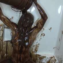 Jayce: Jayce Trashes White Dress in Bath of Chocolate+Toy Research