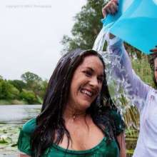 WAM Photography: Two Girls Splashing around in the Lake (remastered)