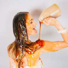 msdirtypearl: Showered in 5 gallons of honey!