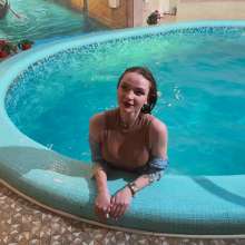 Wet Live Team: Perfect Wetlook in Pool. Model All Wet to the Skin