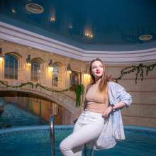 Wet Live Team: Perfect Wetlook in Pool. Model All Wet to the Skin