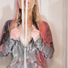 CandyCustard: Photoset: Aston PVC Catsuit Gunging