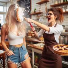 Sleazoid44: Rude Bakery Customers Get Pied