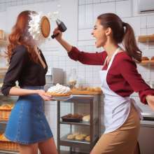 Sleazoid44: Rude Bakery Customers Get Pied
