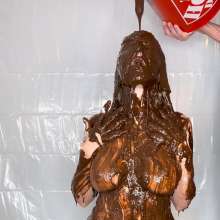 Slimed Models: Topless Ashley Cakes Herself, Chocolate Slimed, and Pied