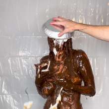 Slimed Models: Topless Ashley Cakes Herself, Chocolate Slimed, and Pied
