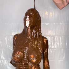 Slimed Models: Topless Ashley Cakes Herself, Chocolate Slimed, and Pied