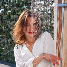wet.look.me: Wetlook girl in shower in white dress | Wetlook.biz