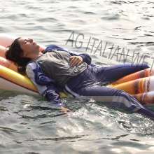 Ag Italian Wetlook: Leyla first time fully-clothed at the sea with sporty outfit!