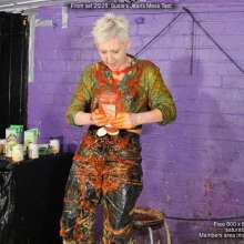 DungeonMasterOne: Susie gets drenched in mixed mess in her jeans and knotted shirt!