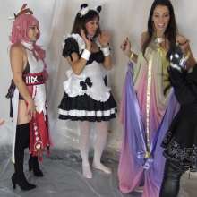 Jayce: 4 Girl Pie/Slime Fight in Expensive Cosplay!  (to Nude)