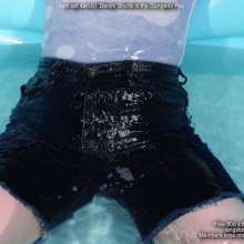 DungeonMasterOne: Miss Abigail takes a fully-clothed dungeon pool bath in jeans shorts