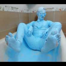 MessyGuys: Blonde Model Ralph Takes a Creamy Slime Bath in a Tuxedo