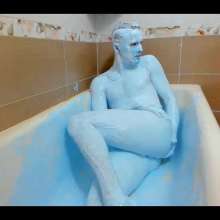 MessyGuys: Blonde Model Ralph Takes a Creamy Slime Bath in a Tuxedo