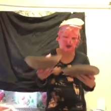 Thefetishgirl: Cb Takes 20 Pink Pies to the Face