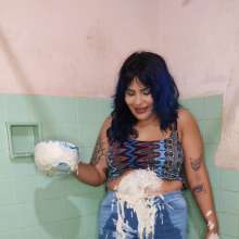 Gunge_baddy: Having Fun with Cake Butter inside My Jeans