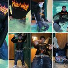 vstyle83: Humor Drop-Crotch Jeans in Pool and Shower