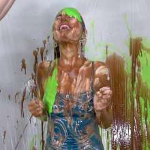 Miss Nicole: Margot Is Slime Blasted in a Blue Satin Dress (2024 Edit)
