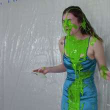 Miss Nicole: Margot Is Slime Blasted in a Blue Satin Dress (2024 Edit)