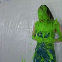 Miss Nicole: Margot Is Slime Blasted in a Blue Satin Dress (2024 Edit)