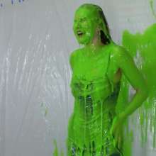 Miss Nicole: Margot Is Slime Blasted in a Blue Satin Dress (2024 Edit)