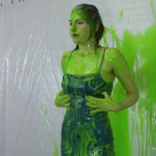 Miss Nicole: Margot Is Slime Blasted in a Blue Satin Dress (2024 Edit)