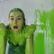 Miss Nicole: Margot Is Slime Blasted in a Blue Satin Dress (2024 Edit)