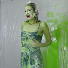 Miss Nicole: Margot Is Slime Blasted in a Blue Satin Dress (2024 Edit)
